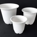 WHITE PLASTIC BELL POT - 3 SIZES