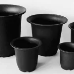 BLACK PLASTIC BELL POT - 5 SIZES