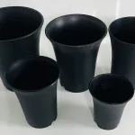 BLACK PLASTIC HIGH WAIST POT - 5 SIZES