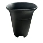 BLACK ROUNDED SQUARE HIGH WAIST POT 10cm (W) x 14cm (H)