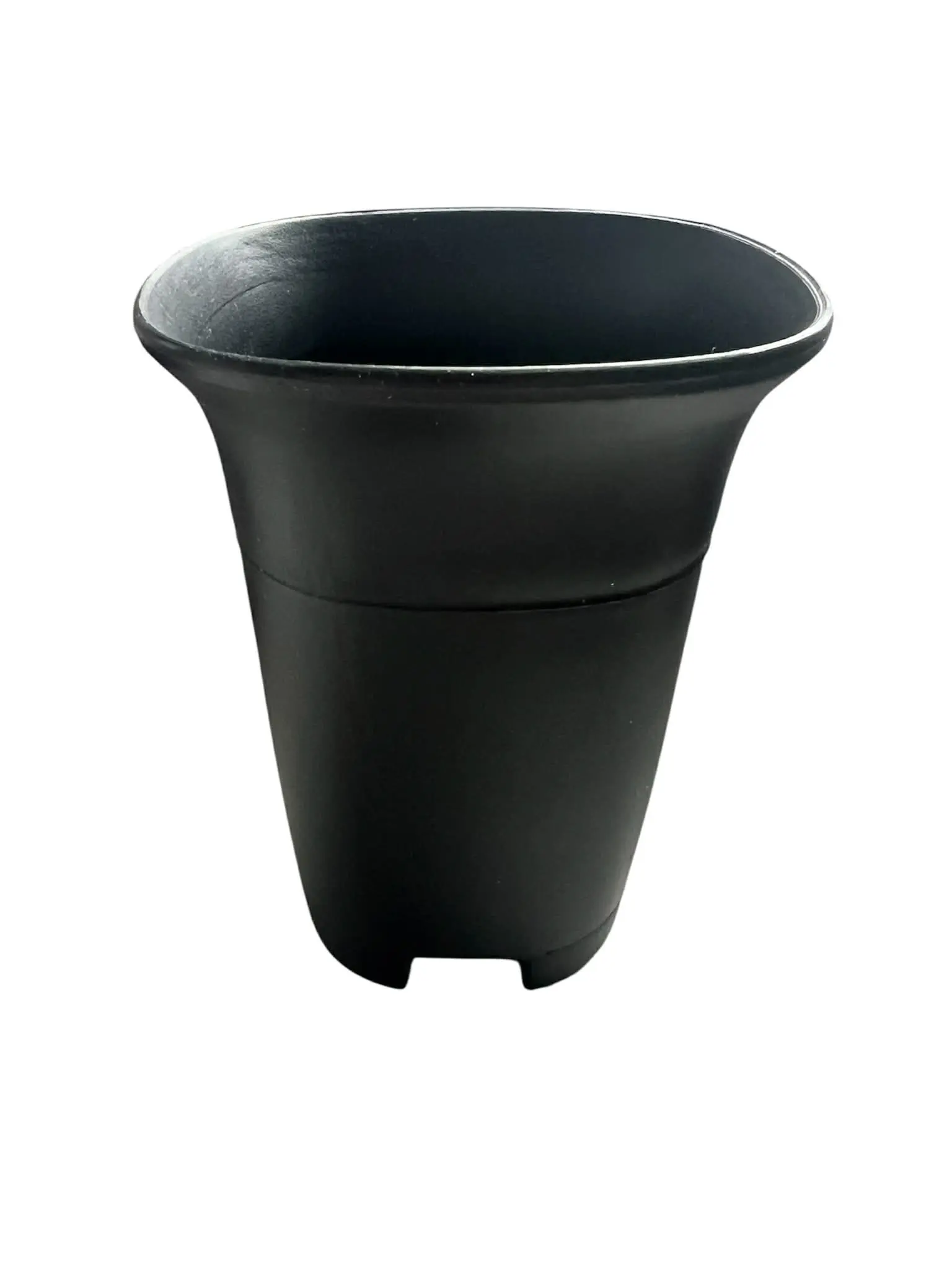 BLACK ROUNDED SQUARE HIGH WAIST POT 10cm (W) x 14cm (H)